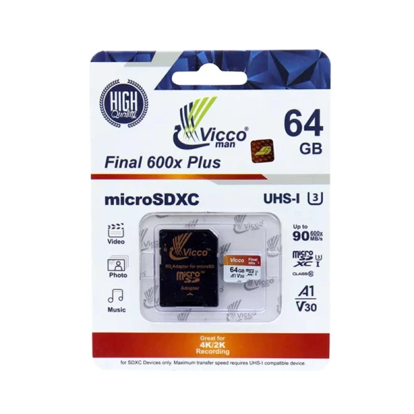 کارت حافظه ویکومن MicroSDXC Final 600x Plus سرعت 90MBps